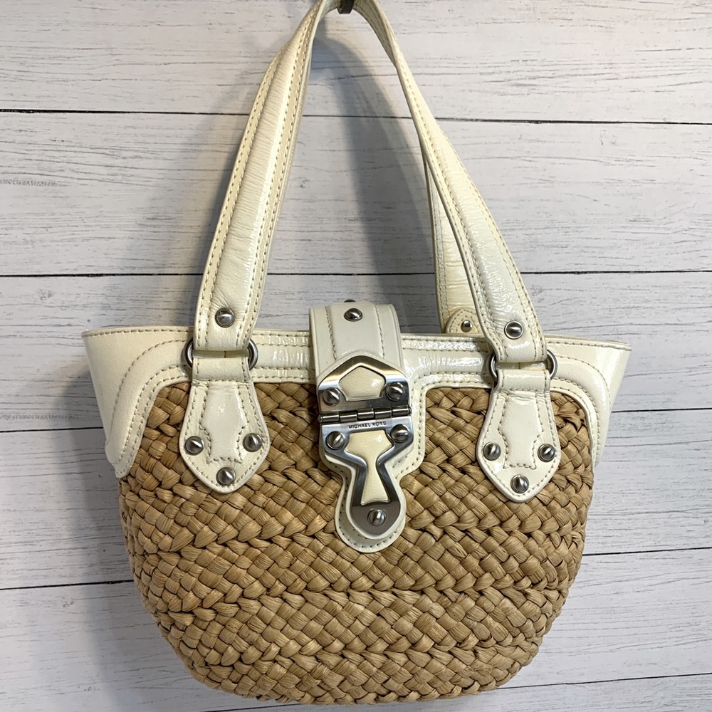 Michael Kors Straw / Jute leather handbag